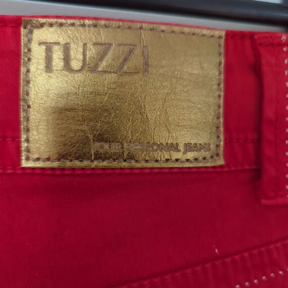 Tuzzi Italy Women's  Red Stretch Soft Denim Jean Pants, Size US 10, F 40 - Picture 2 of 7